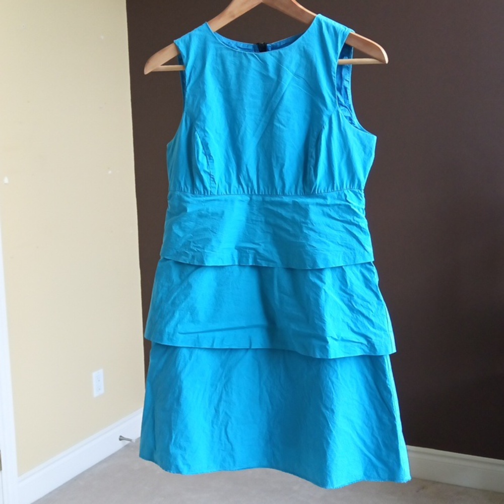 Ptp15.5" Zara Blue Cotton Sleeveless Tiered Dress